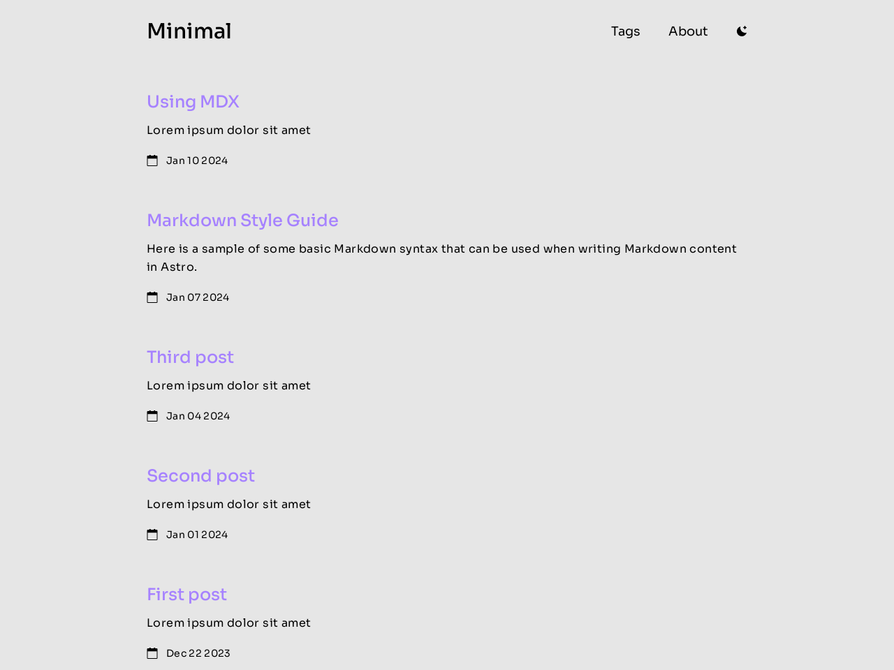 Minimal screenshot