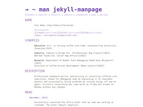 Jekyll Theme Manpage screenshot