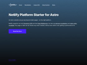 Astro.js on Netlify Platform Starter screenshot