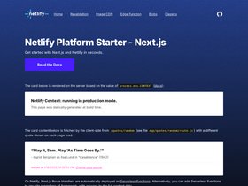 Next.js on Netlify Platform Starter screenshot